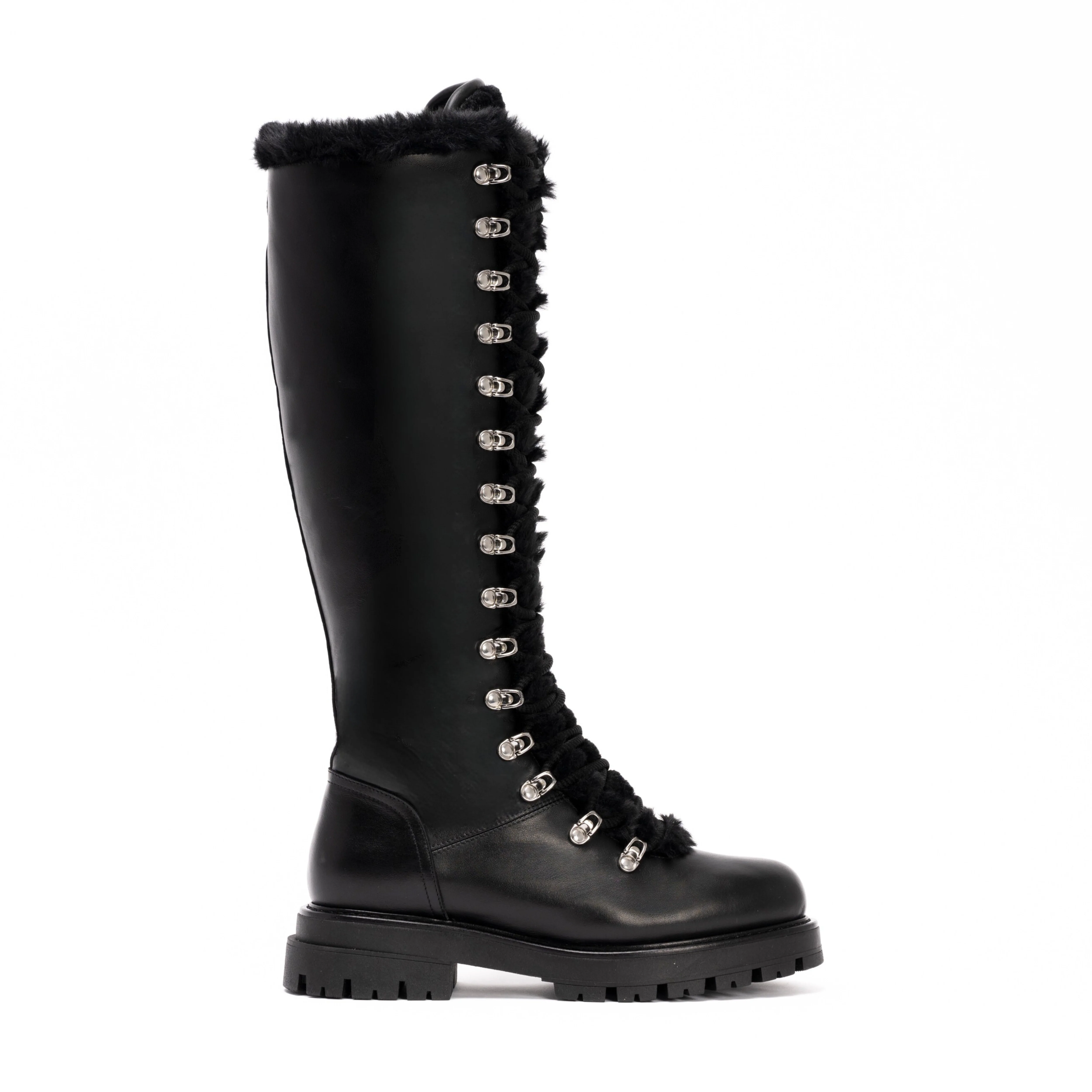 ASPEN HIGH BOOT | BLACK SHEARLING
