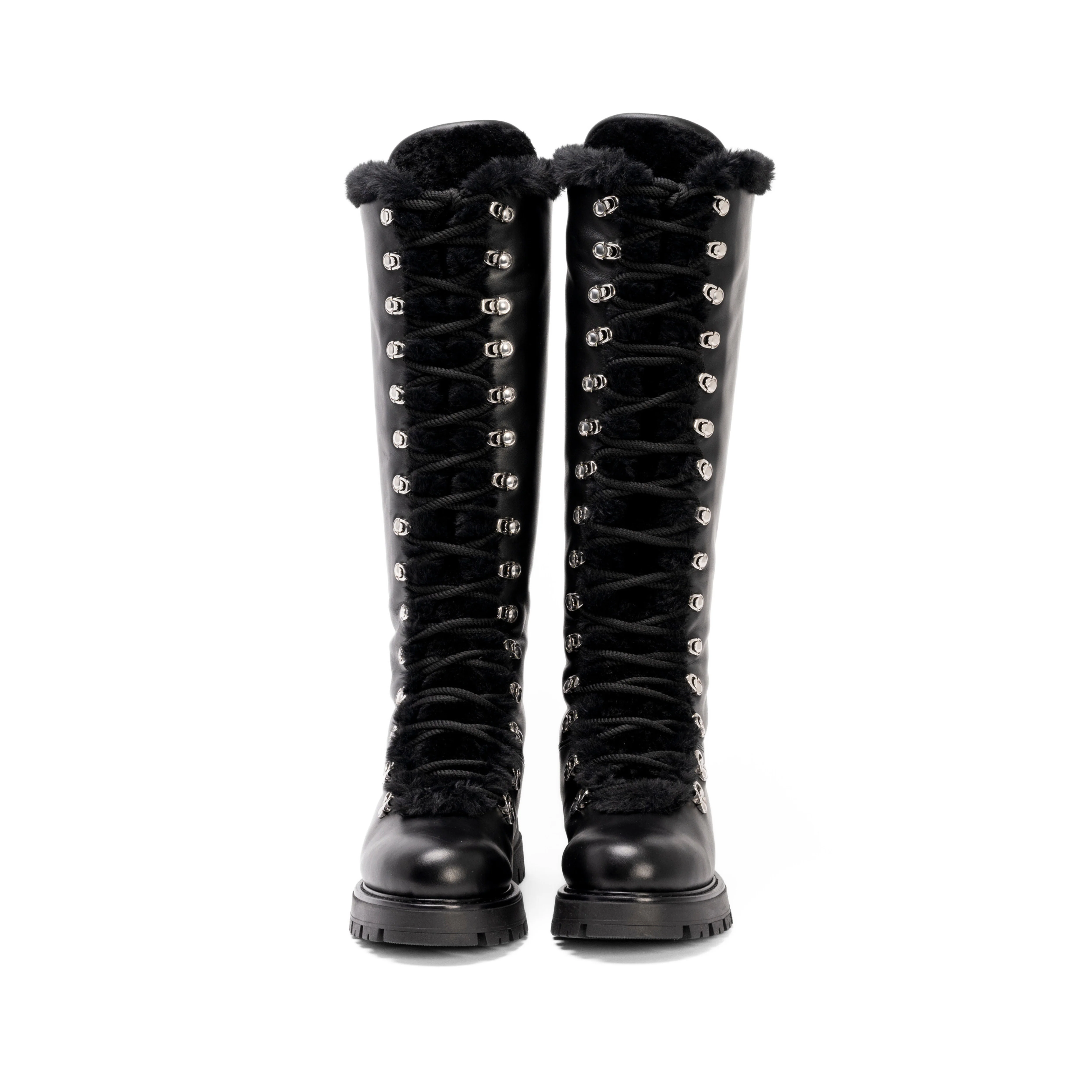 ASPEN HIGH BOOT | BLACK SHEARLING - Image 2