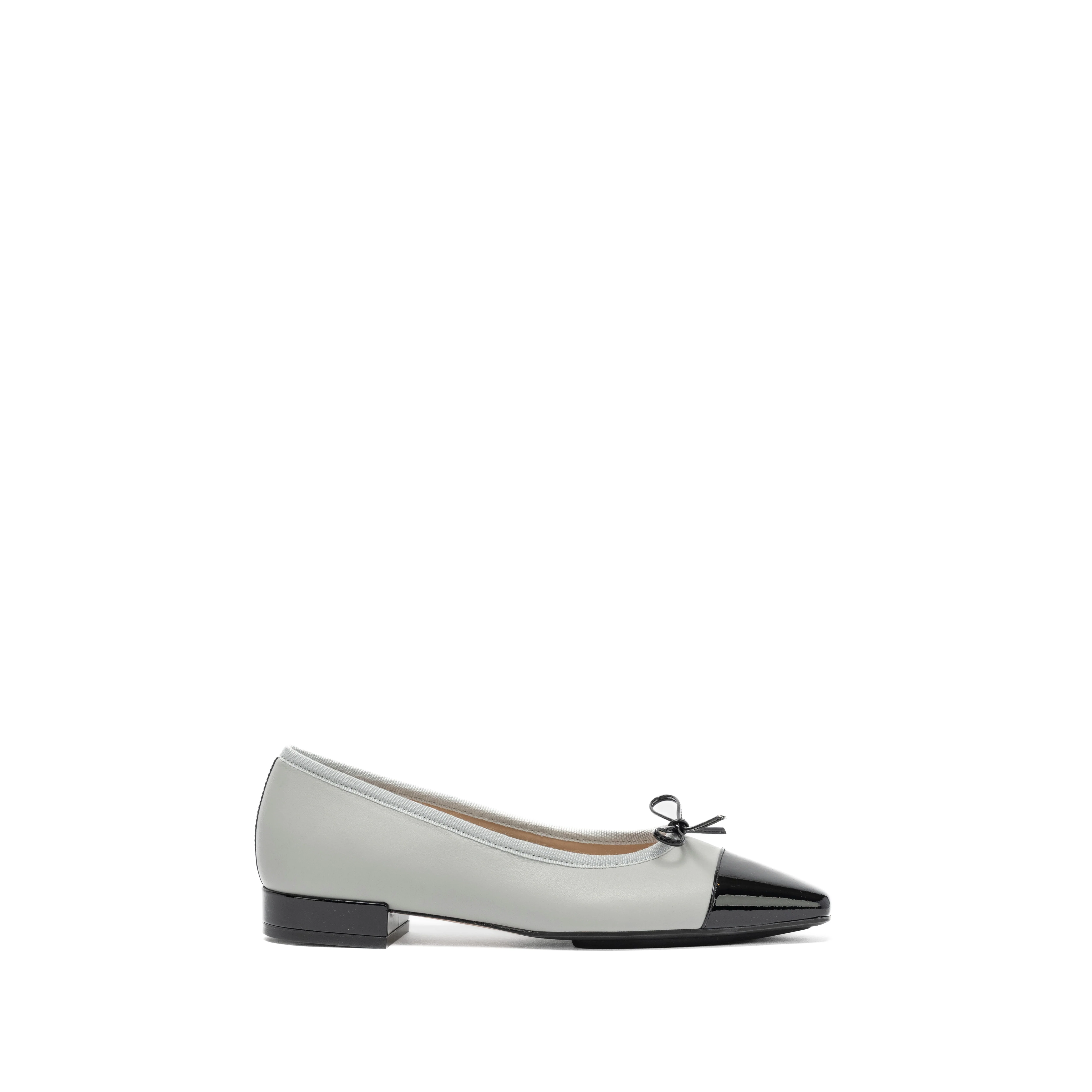 BETHANY BALLET | GREY NAPA / BLACK PATENT