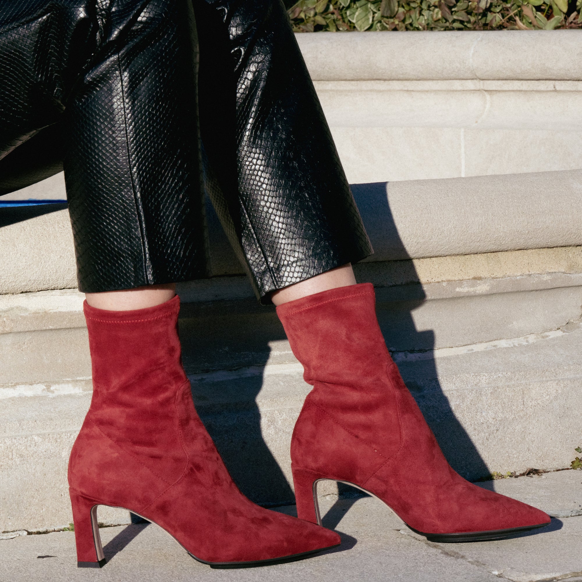 PORTIA 75 BOOTIE | RED SUEDE - Image 2