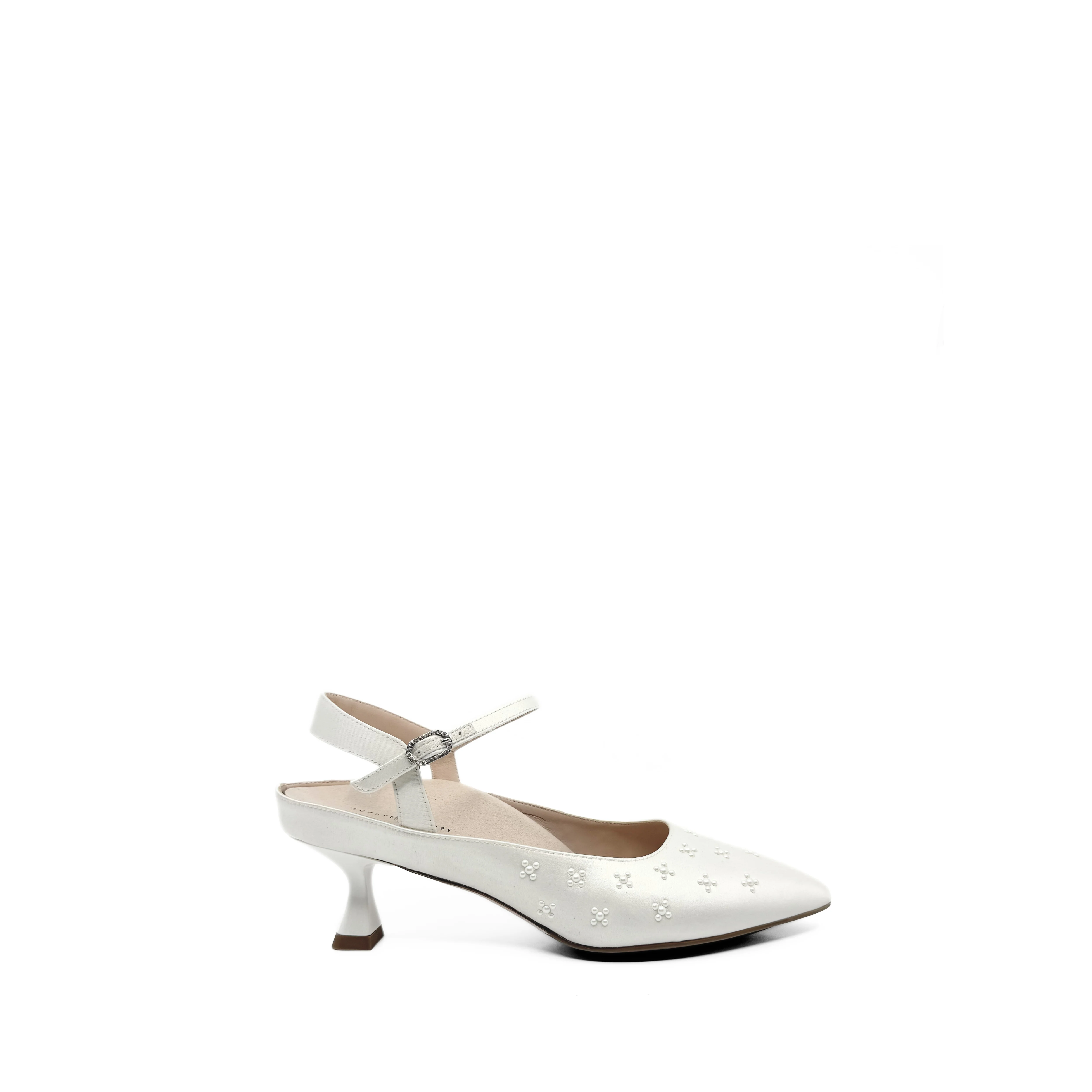 ROSE 55 PUMP | WHITE SATIN / PEARL